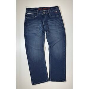 GANT Jeans Mens 32x28 Regular Straight‎ Fit Blue Heavy Denim Embroidered Pocket
